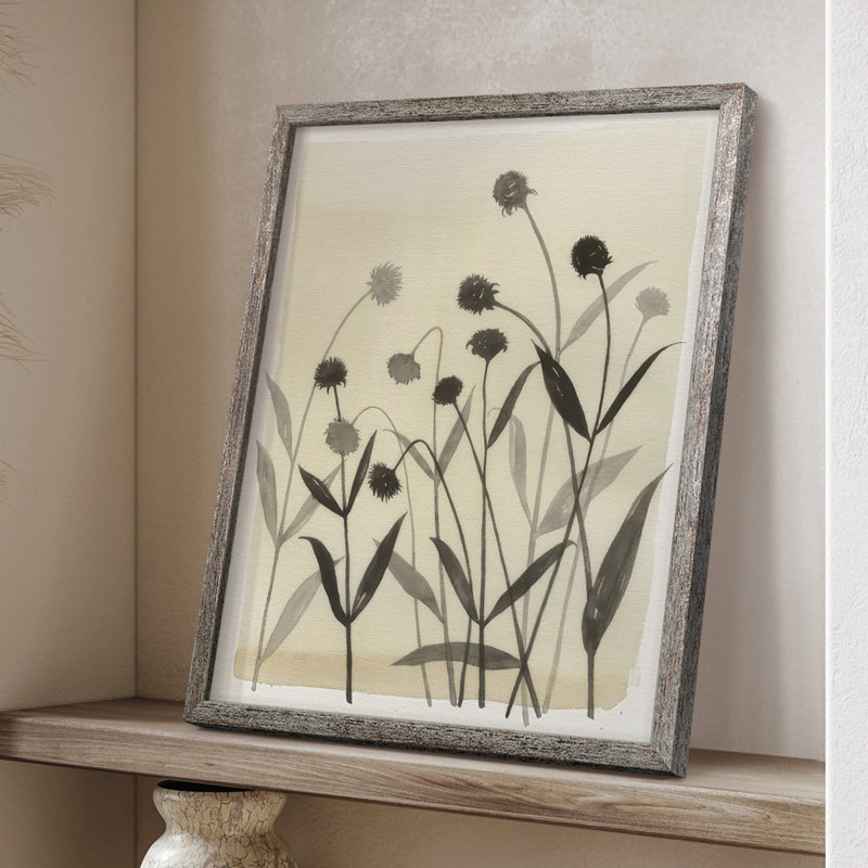 Summer Echinachea II, reproduction encadrée - bois massif, H 11 po x l 9 po