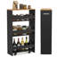 4-Tier Rolling Storage Cart Slim Kitchen Cart on Wheels with Open Shelves and Handle-1839960072