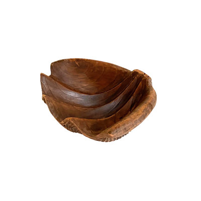 ECLECTIC Wooden Clam Shell Coastal Bowl