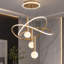 Lustre à 3 lumières de luxe moderne, lampe en fer doré et acrylique avec ampoules DEL tricolores pour la salle à manger et le couloir