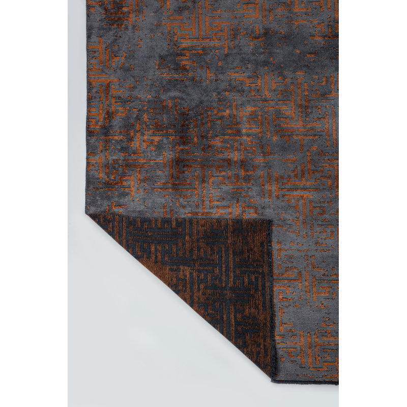 Rapture Gray/Orange Camouflage Luxury Area Rug, Rectangle 7'10" x 11'2"