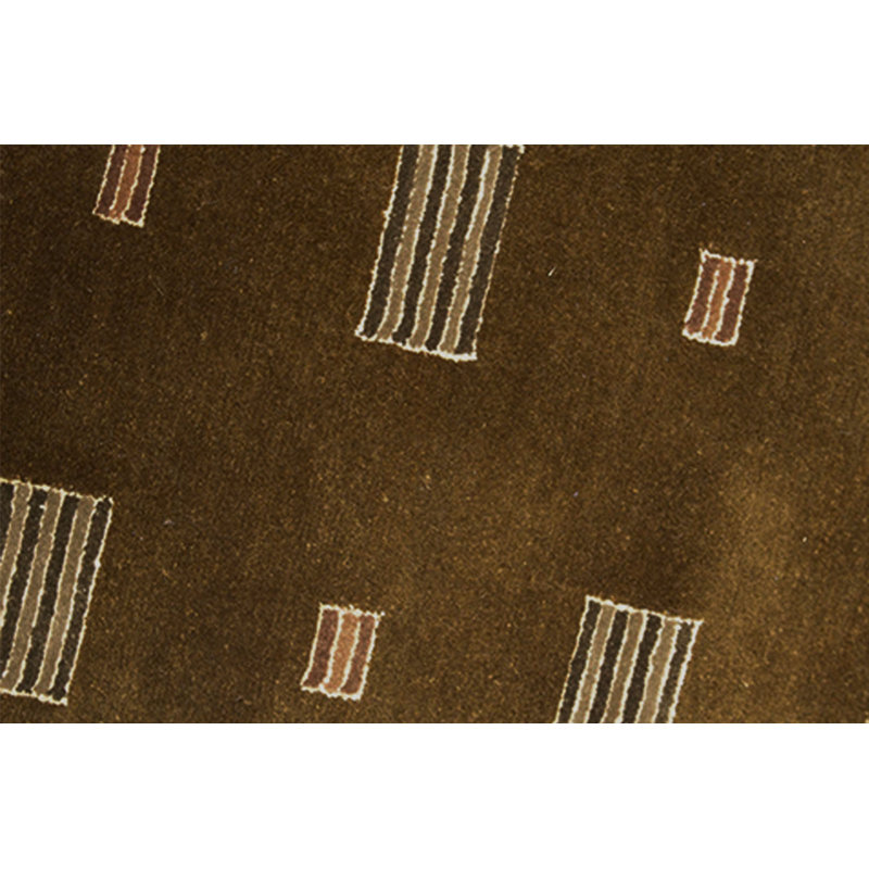Hand-Knotted High-Quality Dark Olive Green Area Rug