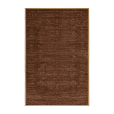 Tapis brun uni lavable à la machine