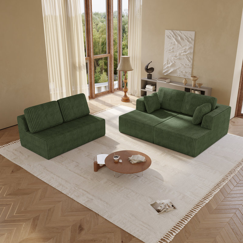 Canapé modulaire surdimensionné Boneless, canapé 3 pièces en mousse avec agencement flexible, aucun assemblage requis