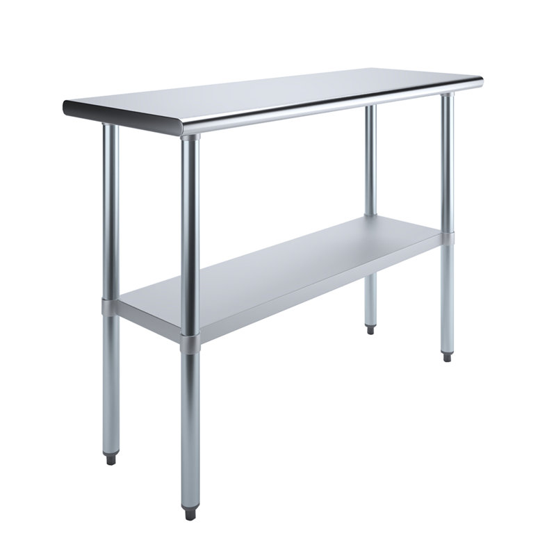 48" Stainless Steel Kitchen Utility Table with Adjustable Shelf