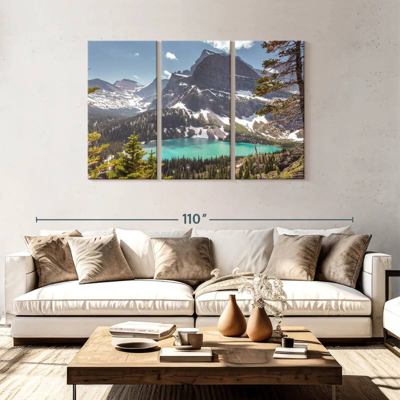 Alvord Glacier Park Mountain Scene, 48" H x 74" W