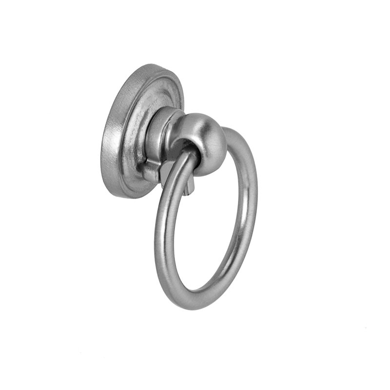Small 1-1/2" Length Satin Nickel Ring Drawer Pull, Satin Nickel