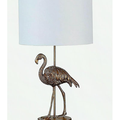 Lampe de table 26 po en résine flamant doré mat