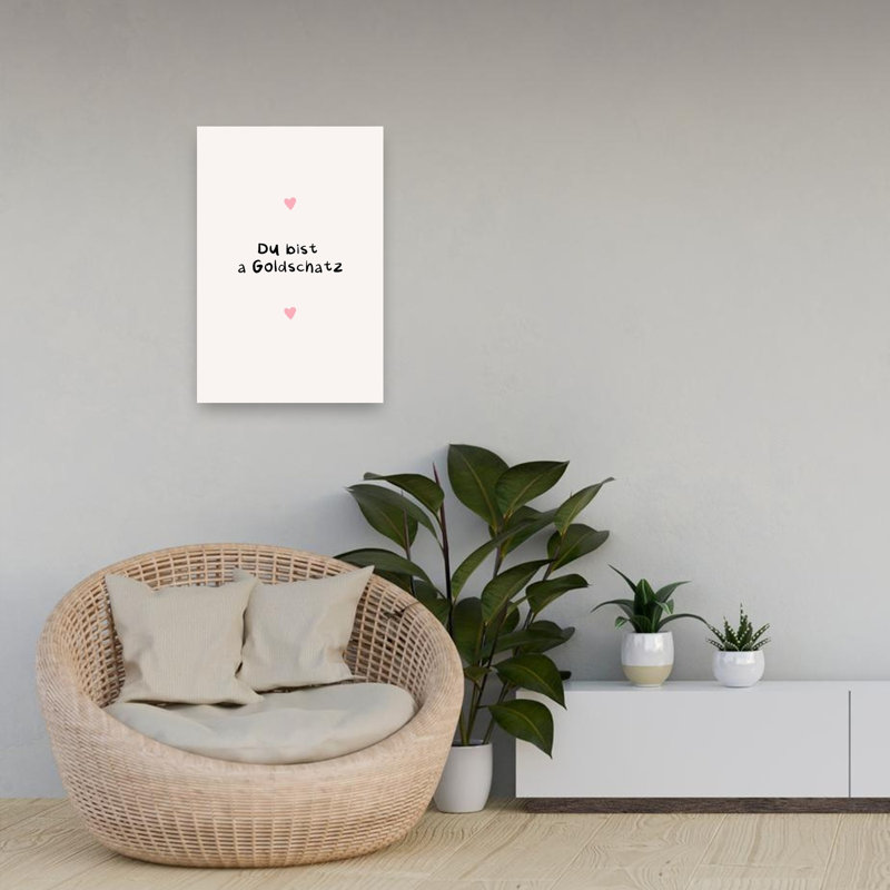 «Sweet German Love Message», impression murale romantique minimaliste, 24" H x 16" W