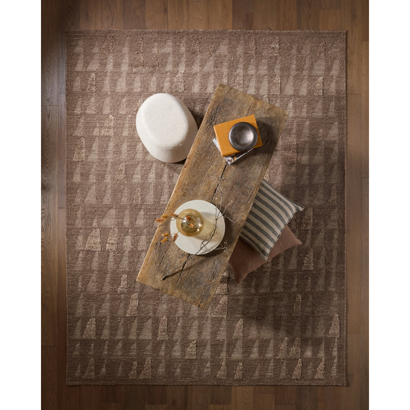 Hand Woven Wool Abstract Area Rug, Rectangle 108 " x 144 "