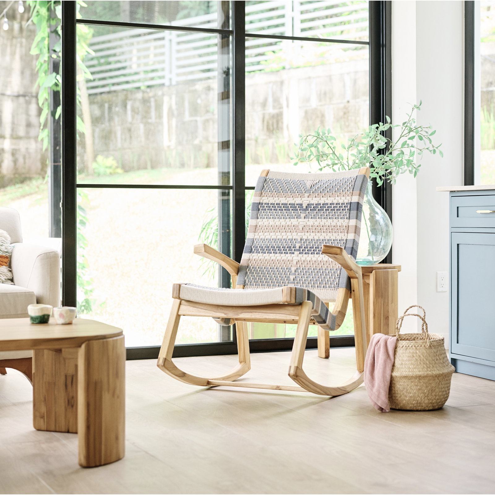 Amador Rocking Chair, Serena Pattern, Natural