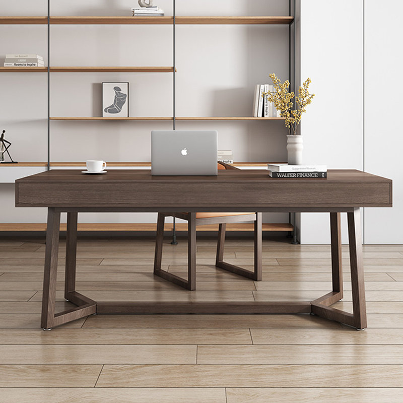 Modern minimalist style desk and chair set, Tan