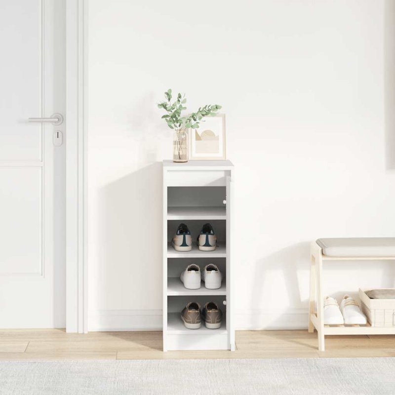 Shoe Cabinet 29.5X34x76 Cm Engineered Wood, White