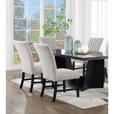 Classic Parson Chair Boucle Fabric 2Pc