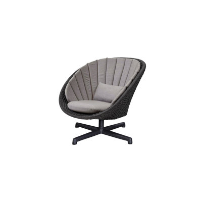 Peacock Swivel Patio Papasan Chair with Cushions