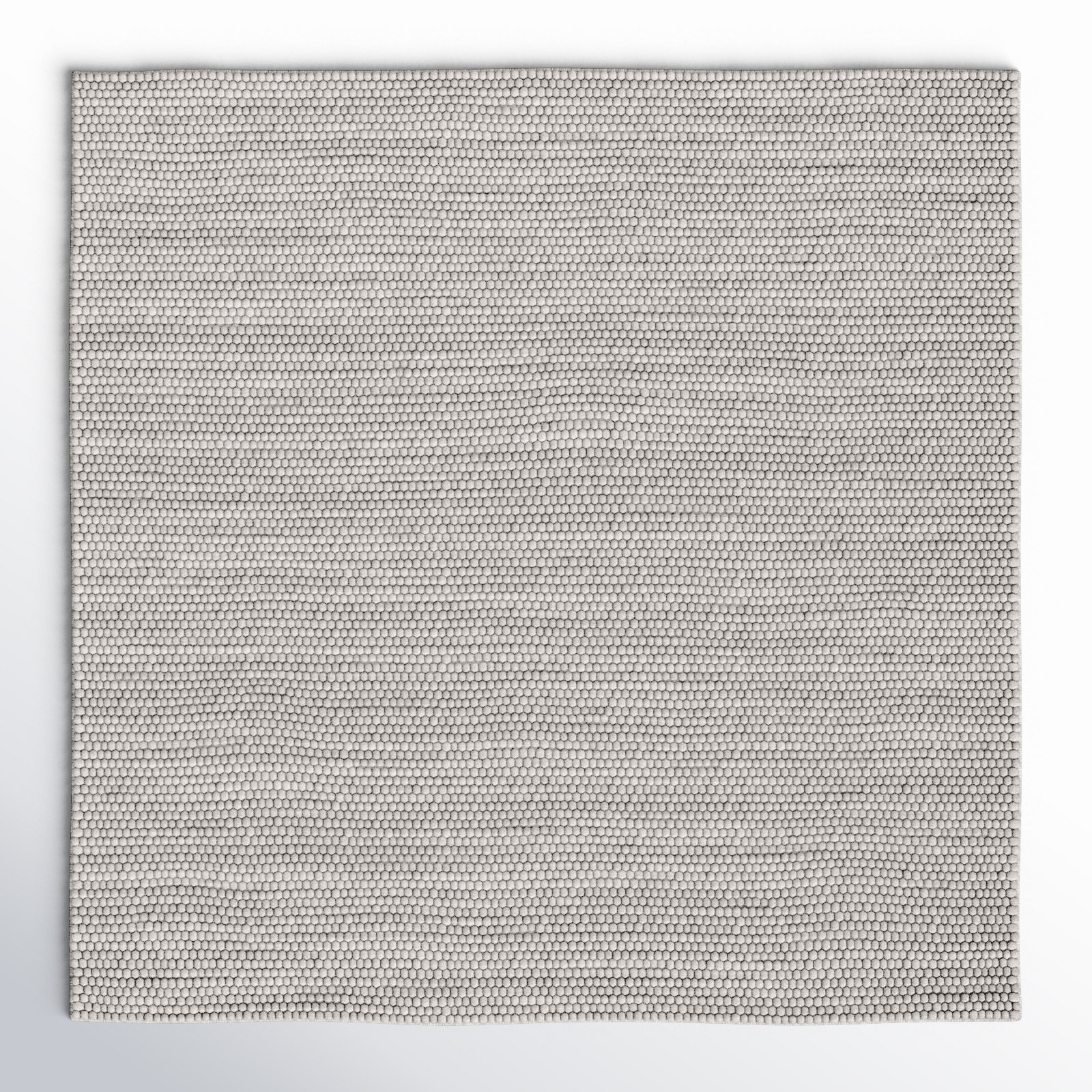 Elle Silver Hand-Woven Wool Rug, Square 4'