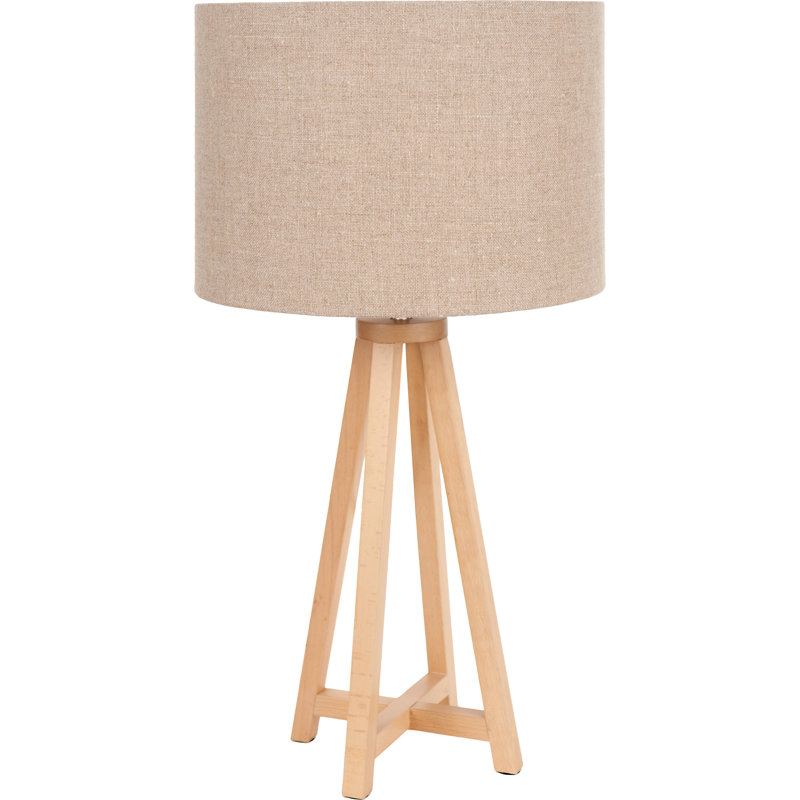 Table Lamp, Brown, Linen, Beige