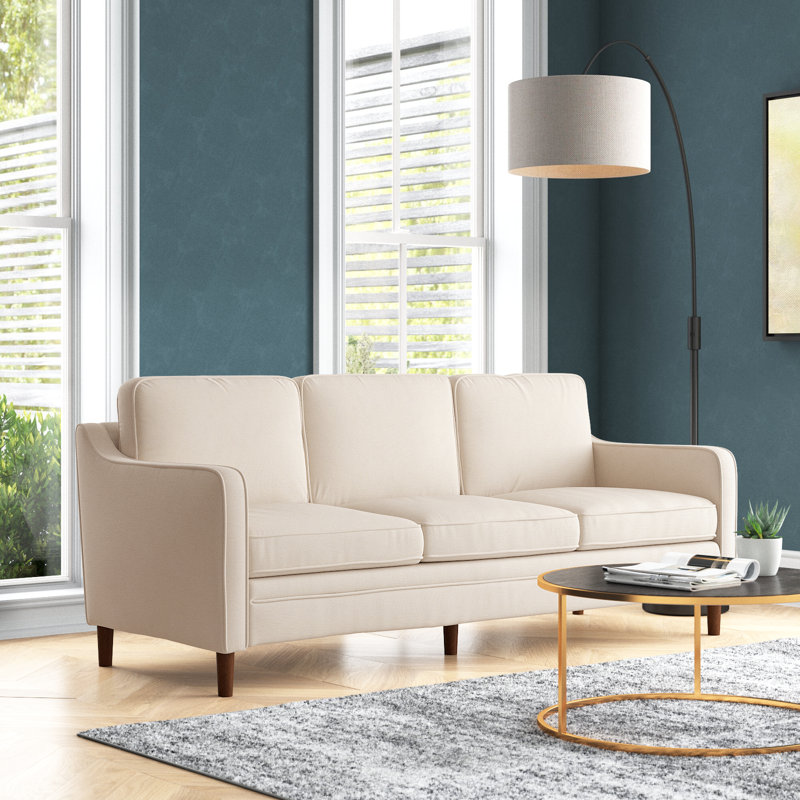 Azriah Upholstered 80.31'' Sofa, Beige Performance Chenille