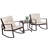 2 - Person Outdoor Dining Set, 3-Piece Outdoor Rattan Rocking Bistro Set with Cushions and Glass Coffee Table-1480451902-1480451898