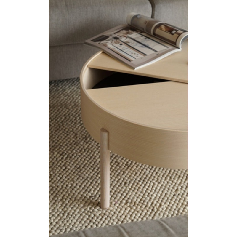 Arc Coffe Table, Matt Lacquered Walnut, 15" H x 26" L x 26" W