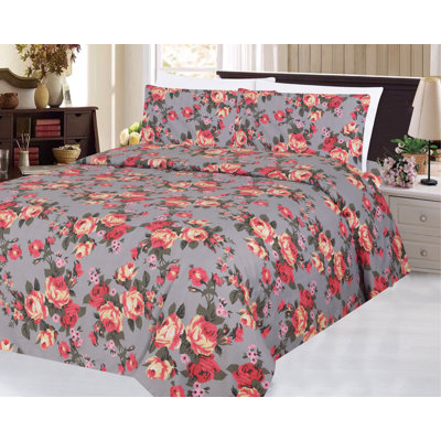 Rayon Floral Sheet Set