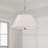 15"W x 13.25"H 3-Light Dual Mount Pendant in Matte Brass with White Fabric Shade and Glass Diffuser