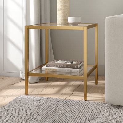 Hera Glass End Table with Storage