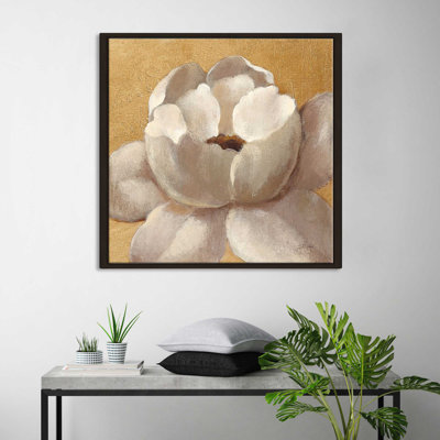 «Sunset Flower II on Gold», reproduction de peinture acrylique