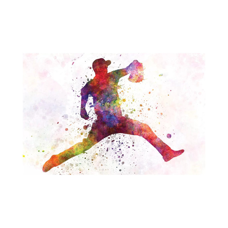 Baseball Player Pitching IV by Paul Rommer - Wrapped Canvas Gallery-Wrapped Canvas Giclée, 66.04 cm H x 45.72 cm W