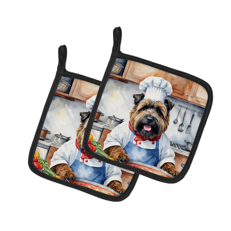 Caroline's Treasures The Dog Chef Polyester Potholder Set