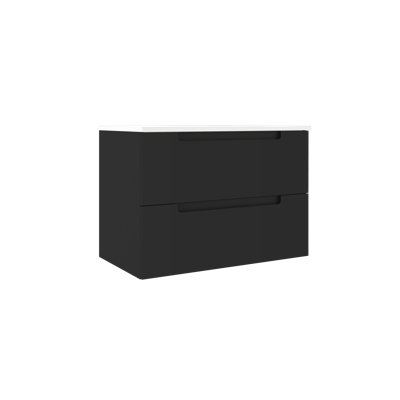 Coda 31" Two Drawer Wall-Mounted Vanity - Matte Black