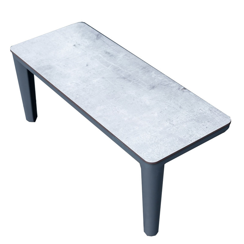 2-Piece Patio Aluminum Rectangular Side Tables