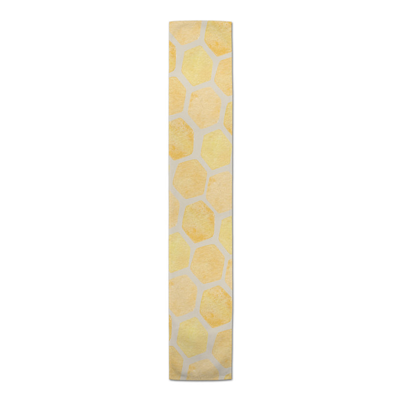 Sweet As Honey Hive Pattern Table Runner, 90" L x 16" D