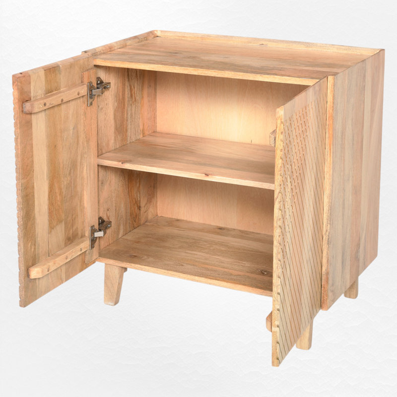 Storage Cabinet with Fluted Design, Natural