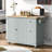 Creg Rolling Mobile Kitchen Island Cart with Drop-Leaf Top, Pull-Out Storage, and Locking Casters-1799096567