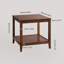 Table de bout compacte en bois massif avec rangement à 2 niveaux