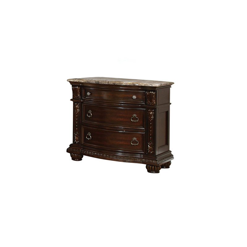 Table de chevet Calera noyer foncé