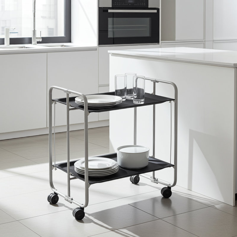 Mald Serving Cart, Black, Grey