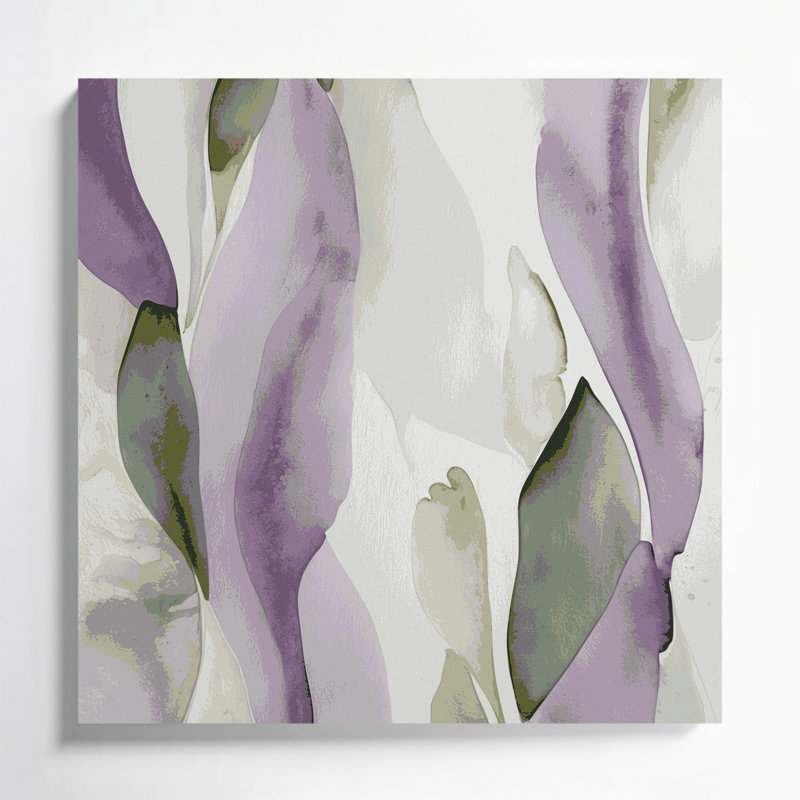 Abstrait aquarelle 23, art mural sur toile grise, H 8 po x l 8 po