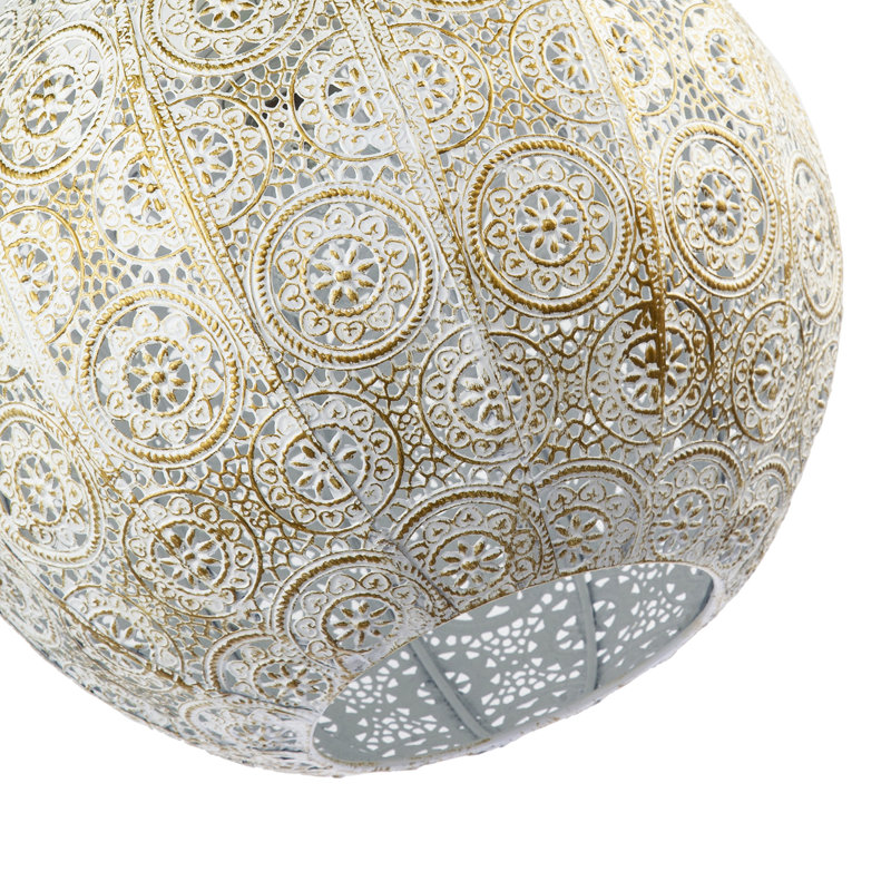 Spherical Vintage Moroccan Pendant Lamp Shade By, Cream
