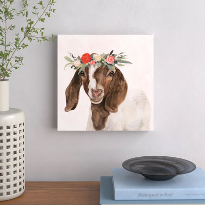 Garden Goat II by Victoria Borges - Wrapped Canvas Painting