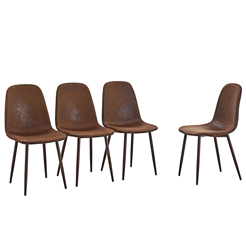 Ensemble de chaises de salle à manger rembourrées, 4, Noyer