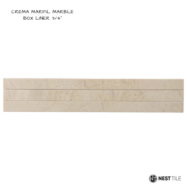 Crema Marfil Box Liner Trim Tile 3/4x12" - Polished