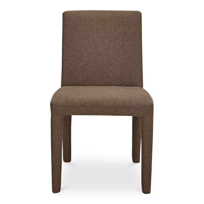 Brandie Dining Chair With Performance Fabric, Brown Performance Canvas