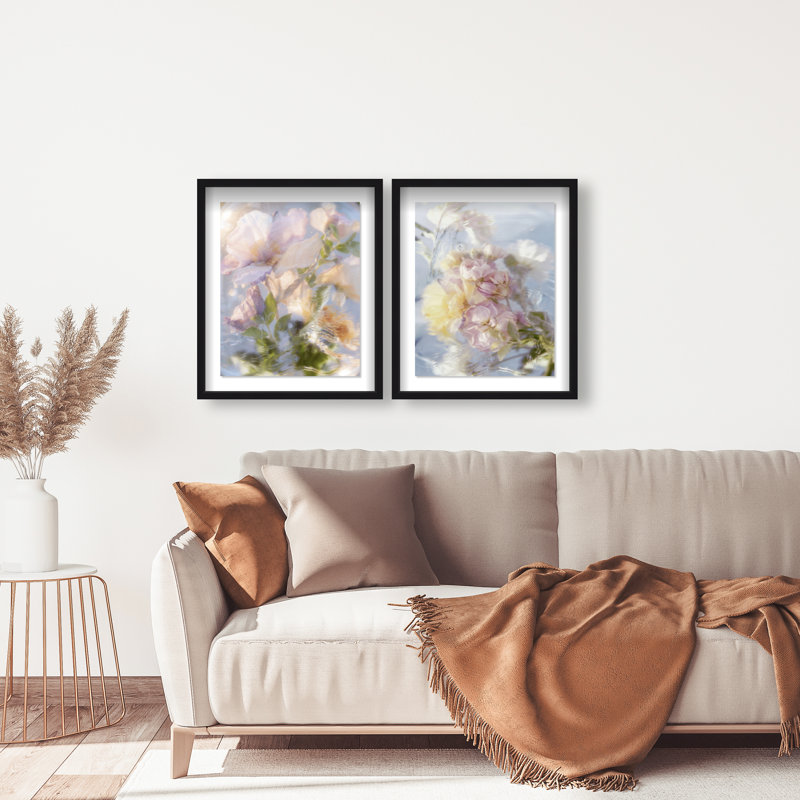 Floral Haze Set Set by Oliver Gal, 21.5"H x 25.5"W, Black Shadowbox