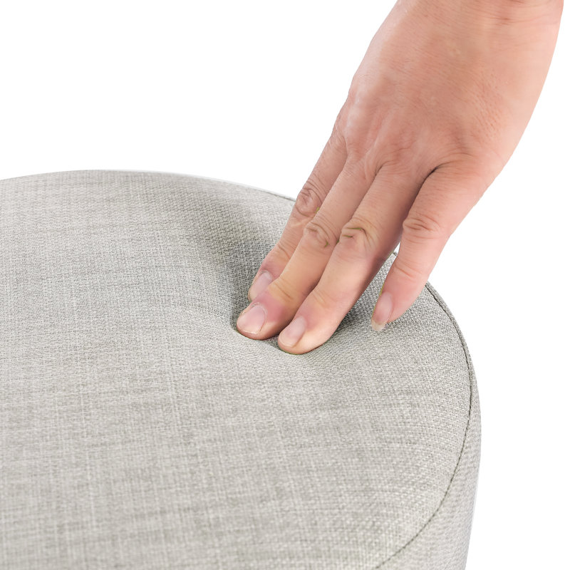 Upholstered Ottoman, Beige Canvas