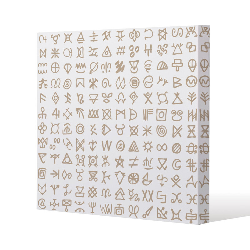 Viking ritual symbols Slim Style Canvas Print, 15mm Slim Real wood., 20 cm H x 20 cm W