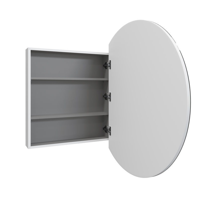 Recessed Frameless Single Door Medicine Cabinet with Adjustable Shelves, 36" H x 36" W x 4.75" D