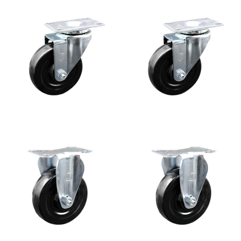 4 Piece Hard Rubber Caster Set