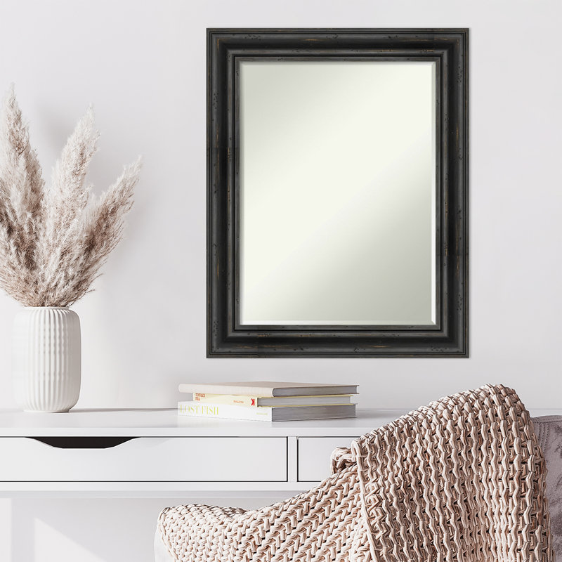 Miroir mural biseauté Petite, Noir vieilli